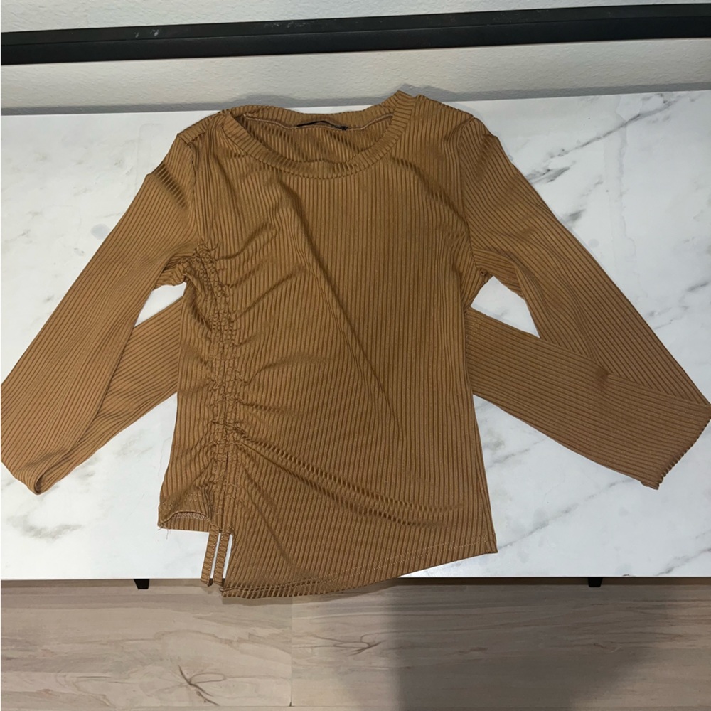 Long sleeve tan shirt